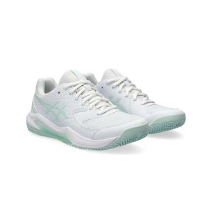 Asics Gel Dedicate 8 Clay White-Pale Blue women's tennis shoes